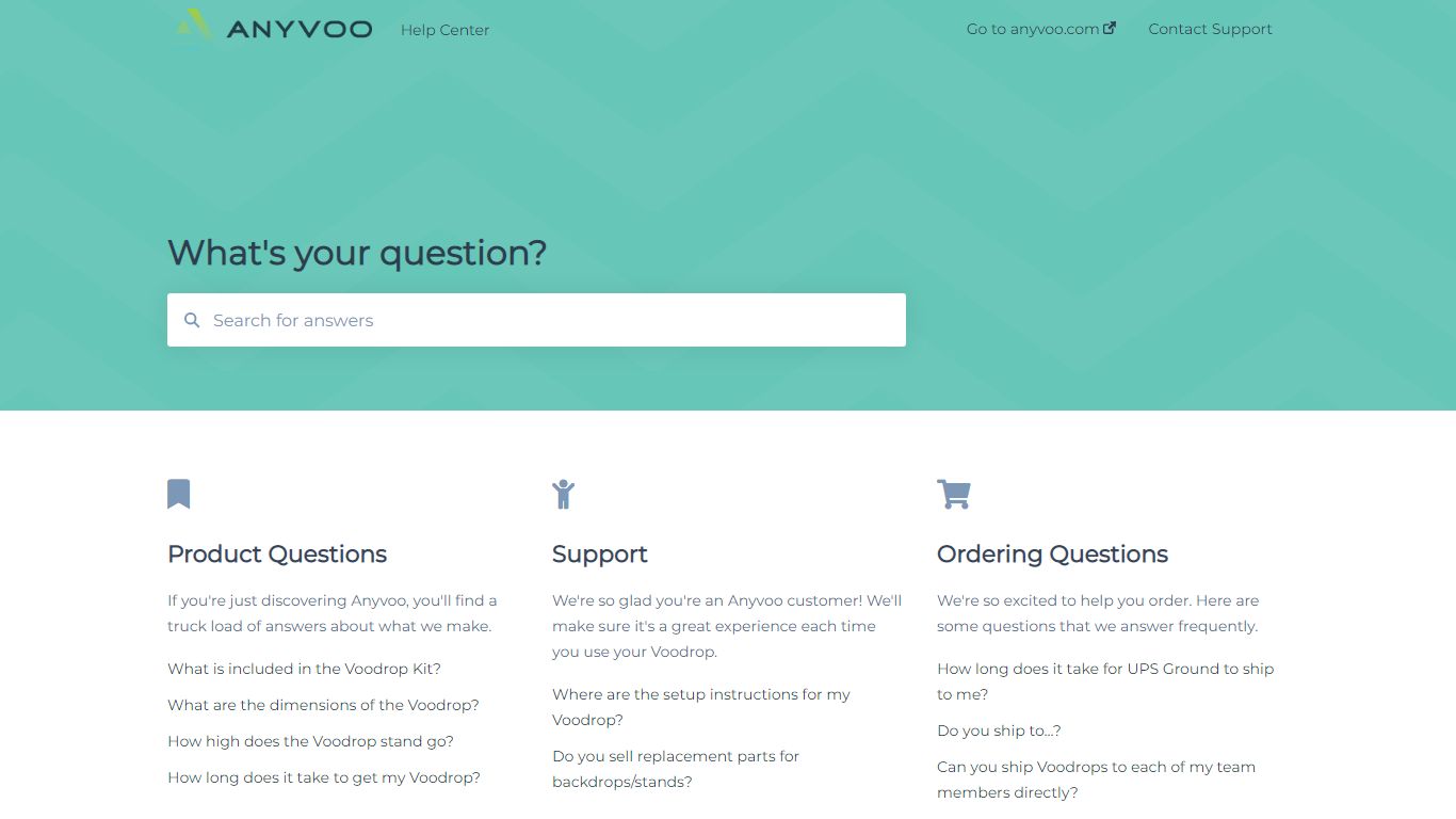 Help Center - Anyvoo